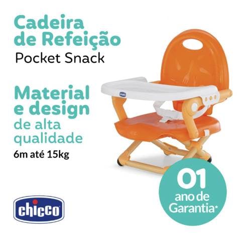 1 Chicco Pocket Snack Assento Elevatório para Alimentação, 6 meses até 2 anos (cores: amarela, cinza, laranja e roxa)
